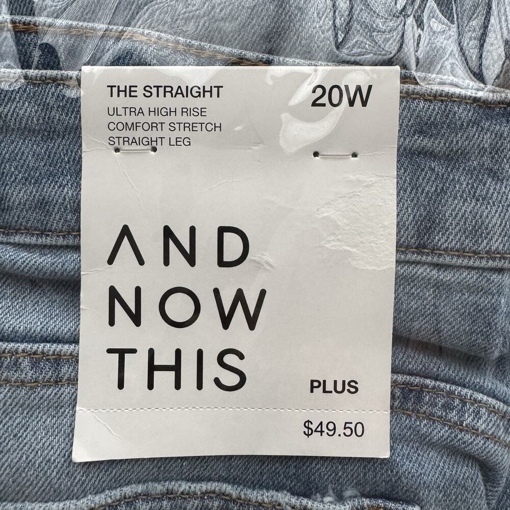 And Now This NEW Womens Jeans Plus Sz 20W Blue Stretch High Rise Straight Leg - Picture 14 of 16